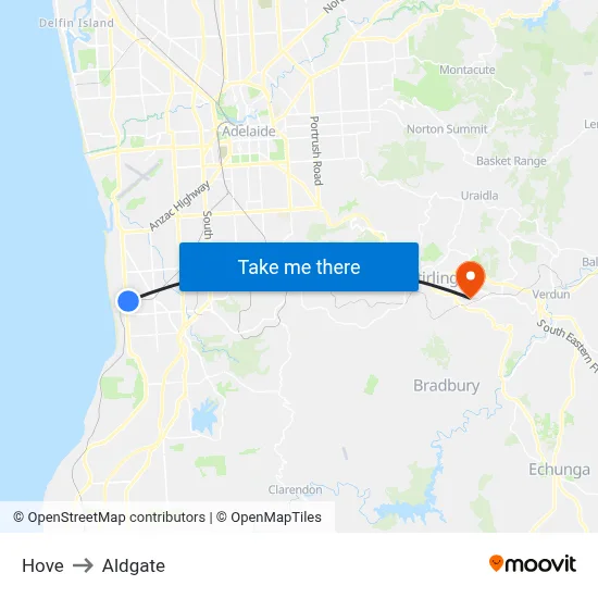 Hove to Aldgate map