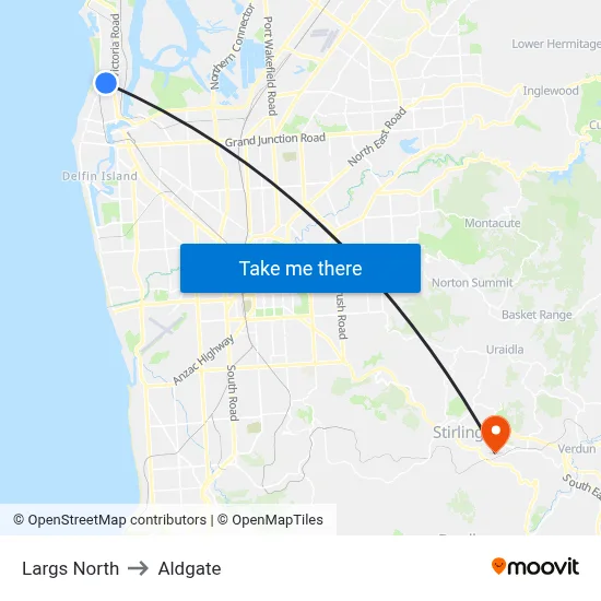 Largs North to Aldgate map
