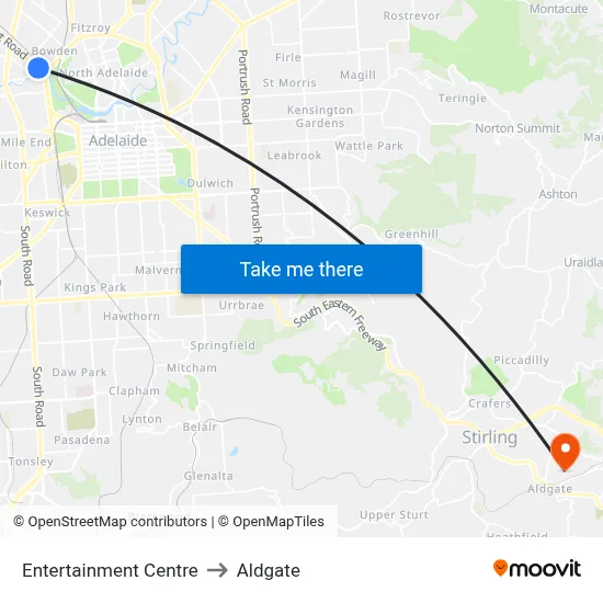 Entertainment Centre to Aldgate map