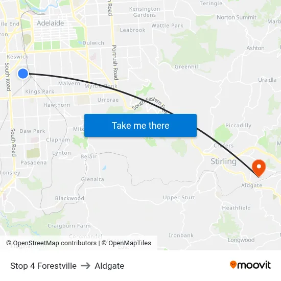 Stop 4 Forestville to Aldgate map