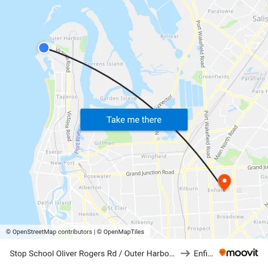 Stop School Oliver Rogers Rd / Outer Harbor Railway to Enfield map