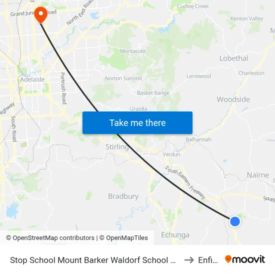Stop School Mount Barker Waldorf School Sims Rd to Enfield map