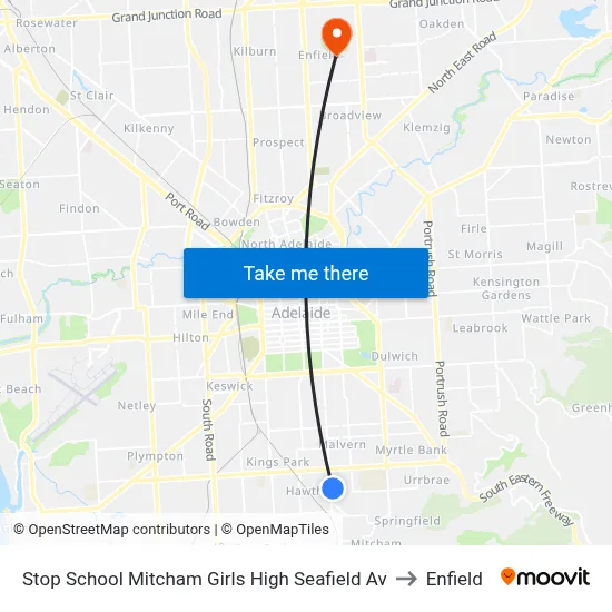 Stop School Mitcham Girls High Seafield Av to Enfield map