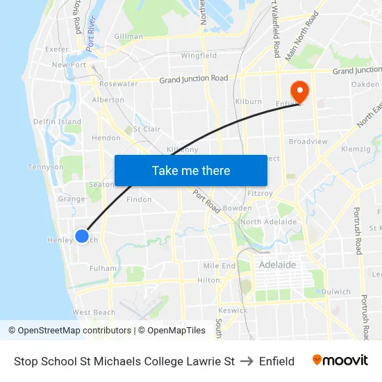 Stop School St Michaels College Lawrie St to Enfield map