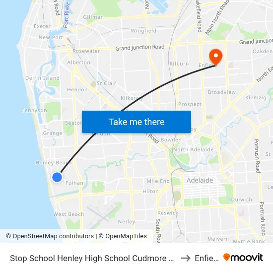Stop School Henley High School Cudmore Tce to Enfield map