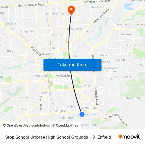 Stop School Urrbrae High School Grounds to Enfield map