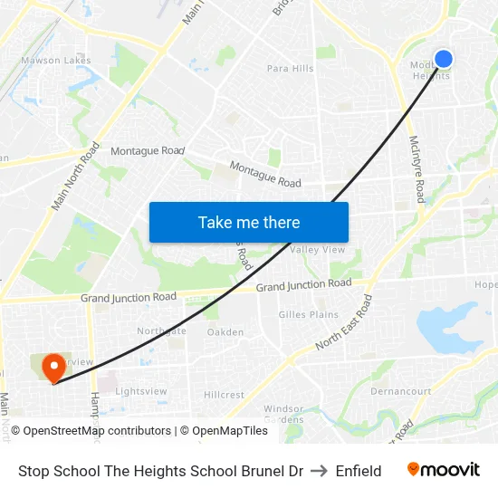 Stop School The Heights School Brunel Dr to Enfield map