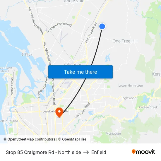 Stop 85 Craigmore Rd - North side to Enfield map