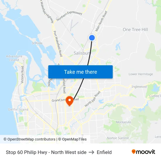 Stop 60 Philip Hwy - North West side to Enfield map