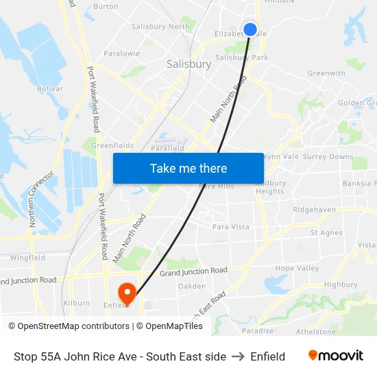 Stop 55A John Rice Ave - South East side to Enfield map