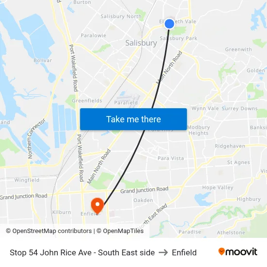 Stop 54 John Rice Ave - South East side to Enfield map