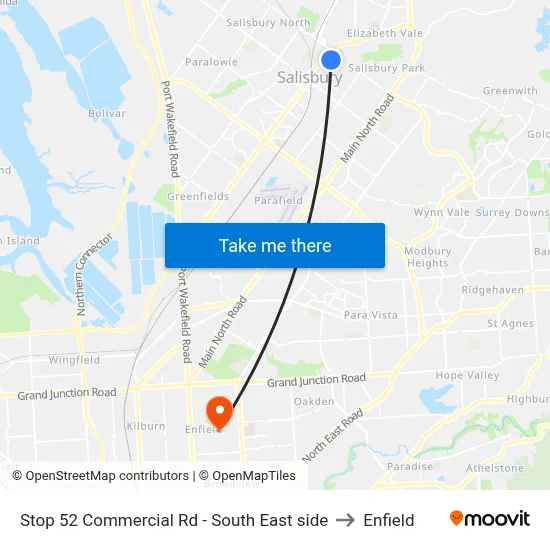 Stop 52 Commercial Rd - South East side to Enfield map