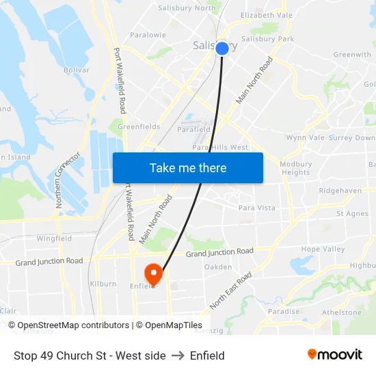 Stop 49 Church St - West side to Enfield map
