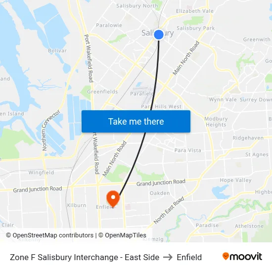 Zone F Salisbury Interchange - East Side to Enfield map