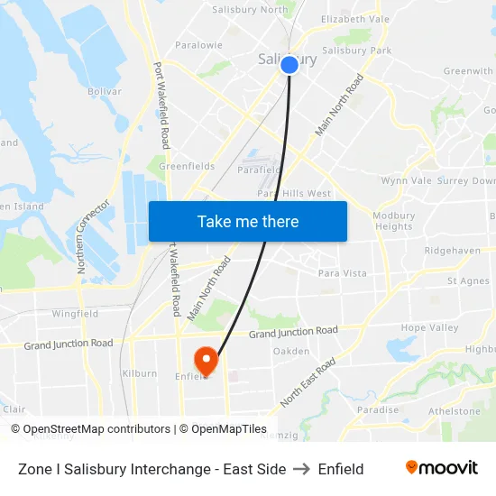 Zone I Salisbury Interchange - East Side to Enfield map