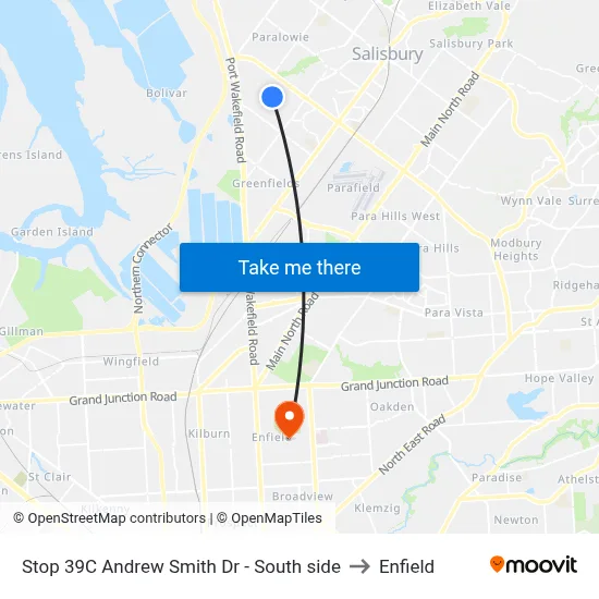 Stop 39C Andrew Smith Dr - South side to Enfield map
