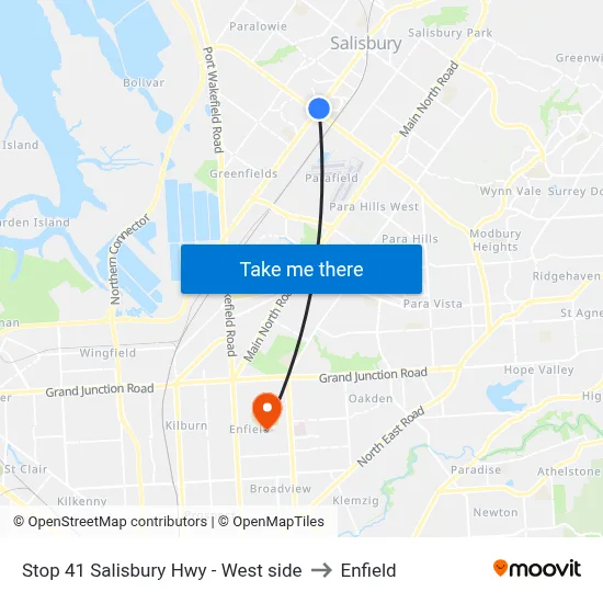 Stop 41 Salisbury Hwy - West side to Enfield map