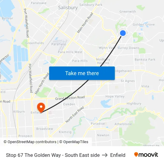 Stop 67 The Golden Way - South East side to Enfield map