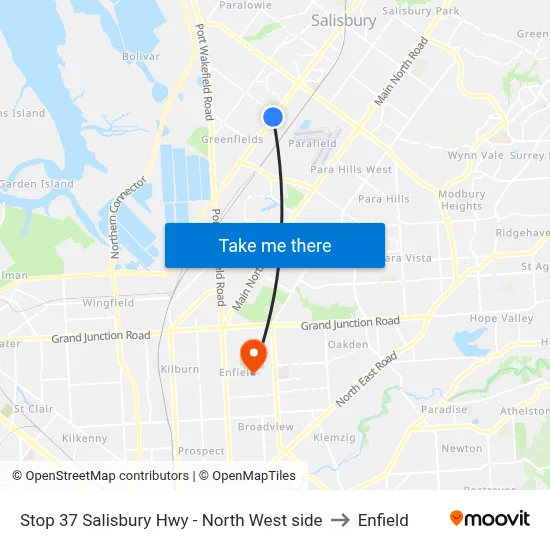 Stop 37 Salisbury Hwy - North West side to Enfield map