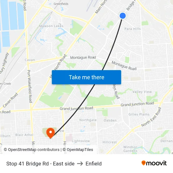 Stop 41 Bridge Rd - East side to Enfield map