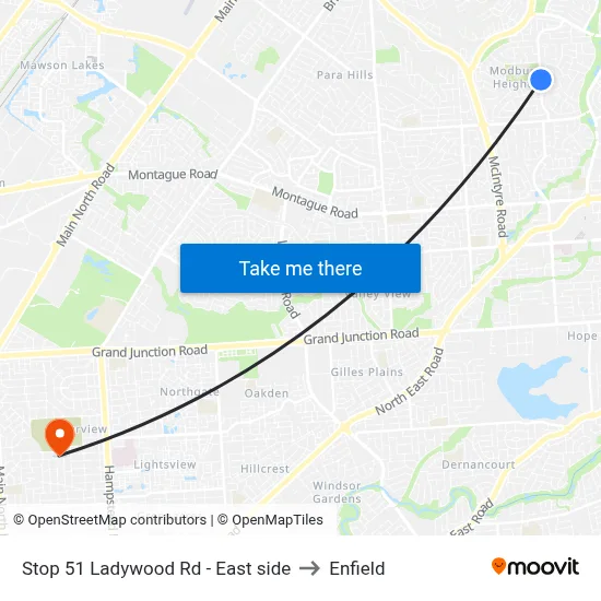 Stop 51 Ladywood Rd - East side to Enfield map