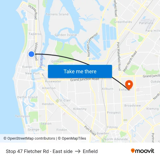 Stop 47 Fletcher Rd - East side to Enfield map