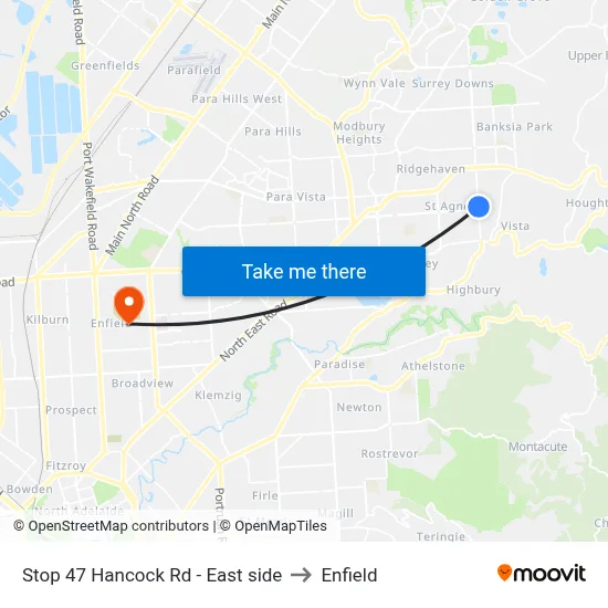 Stop 47 Hancock Rd - East side to Enfield map
