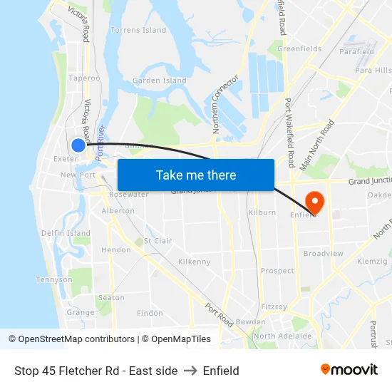 Stop 45 Fletcher Rd - East side to Enfield map