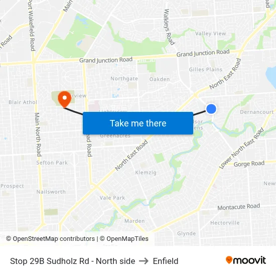 Stop 29B Sudholz Rd - North side to Enfield map