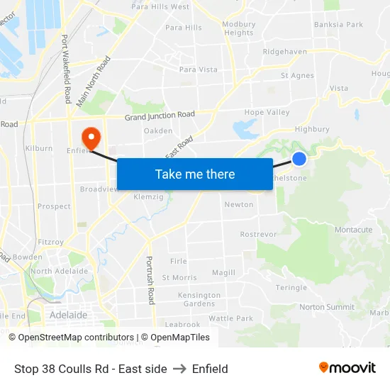Stop 38 Coulls Rd - East side to Enfield map