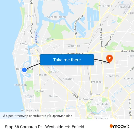 Stop 36 Corcoran Dr - West side to Enfield map