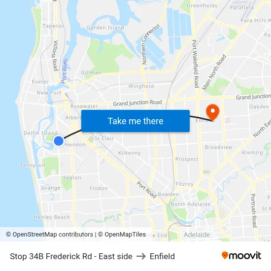 Stop 34B Frederick Rd - East side to Enfield map