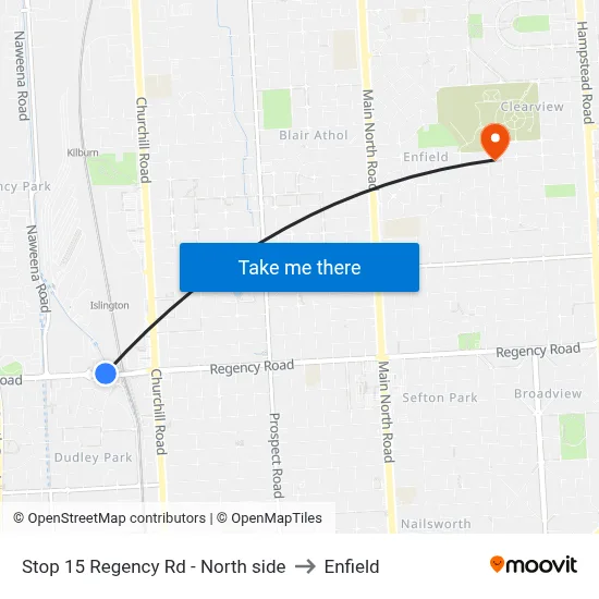 Stop 15 Regency Rd - North side to Enfield map