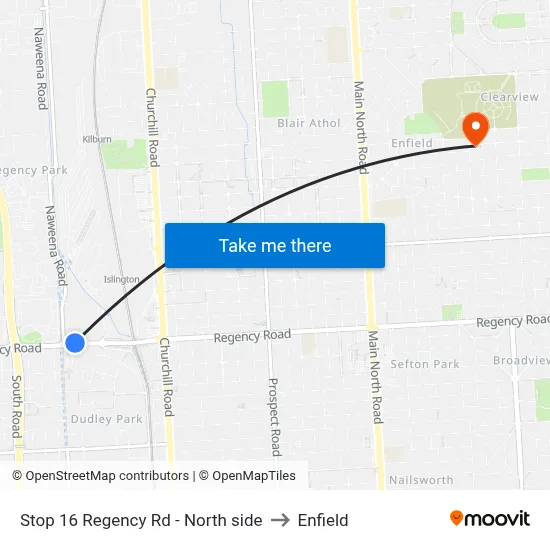 Stop 16 Regency Rd - North side to Enfield map