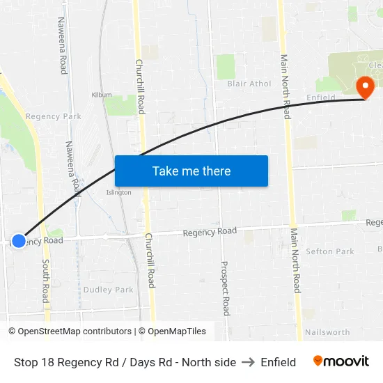 Stop 18 Regency Rd / Days Rd - North side to Enfield map