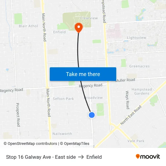 Stop 16 Galway Ave - East side to Enfield map