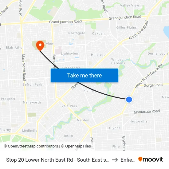 Stop 20 Lower North East Rd - South East side to Enfield map