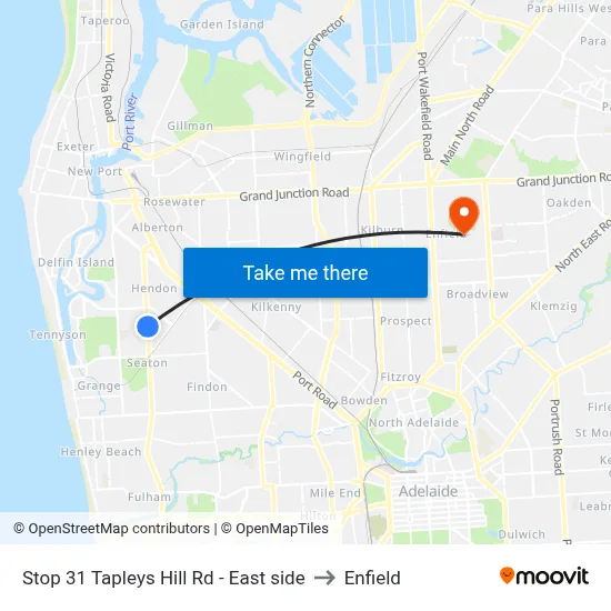 Stop 31 Tapleys Hill Rd - East side to Enfield map