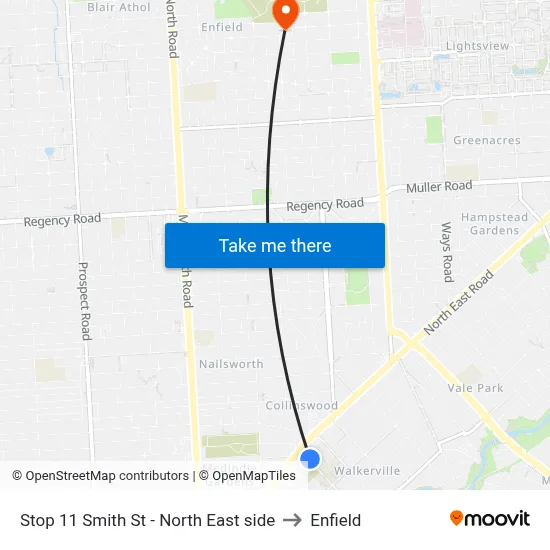 Stop 11 Smith St - North East side to Enfield map