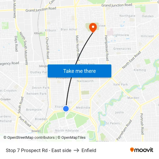 Stop 7 Prospect Rd - East side to Enfield map