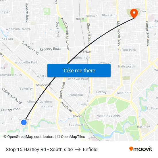 Stop 15 Hartley Rd - South side to Enfield map