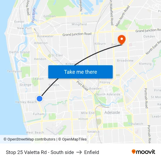 Stop 25 Valetta Rd - South side to Enfield map