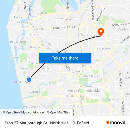 Stop 27 Marlborough St - North side to Enfield map