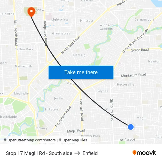 Stop 17 Magill Rd - South side to Enfield map