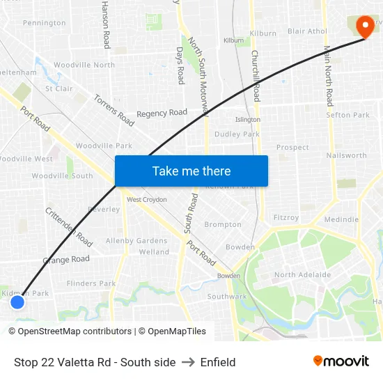 Stop 22 Valetta Rd - South side to Enfield map