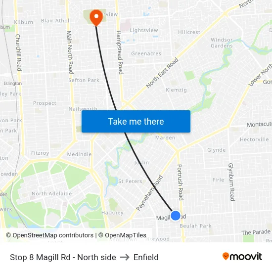 Stop 8 Magill Rd - North side to Enfield map