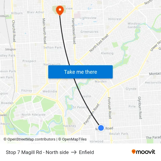 Stop 7 Magill Rd - North side to Enfield map