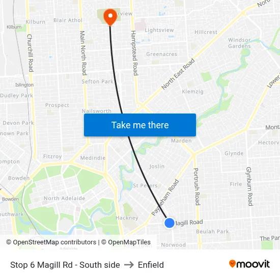 Stop 6 Magill Rd - South side to Enfield map