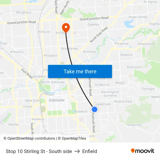 Stop 10 Stirling St - South side to Enfield map
