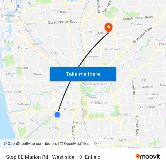 Stop 8E Marion Rd - West side to Enfield map